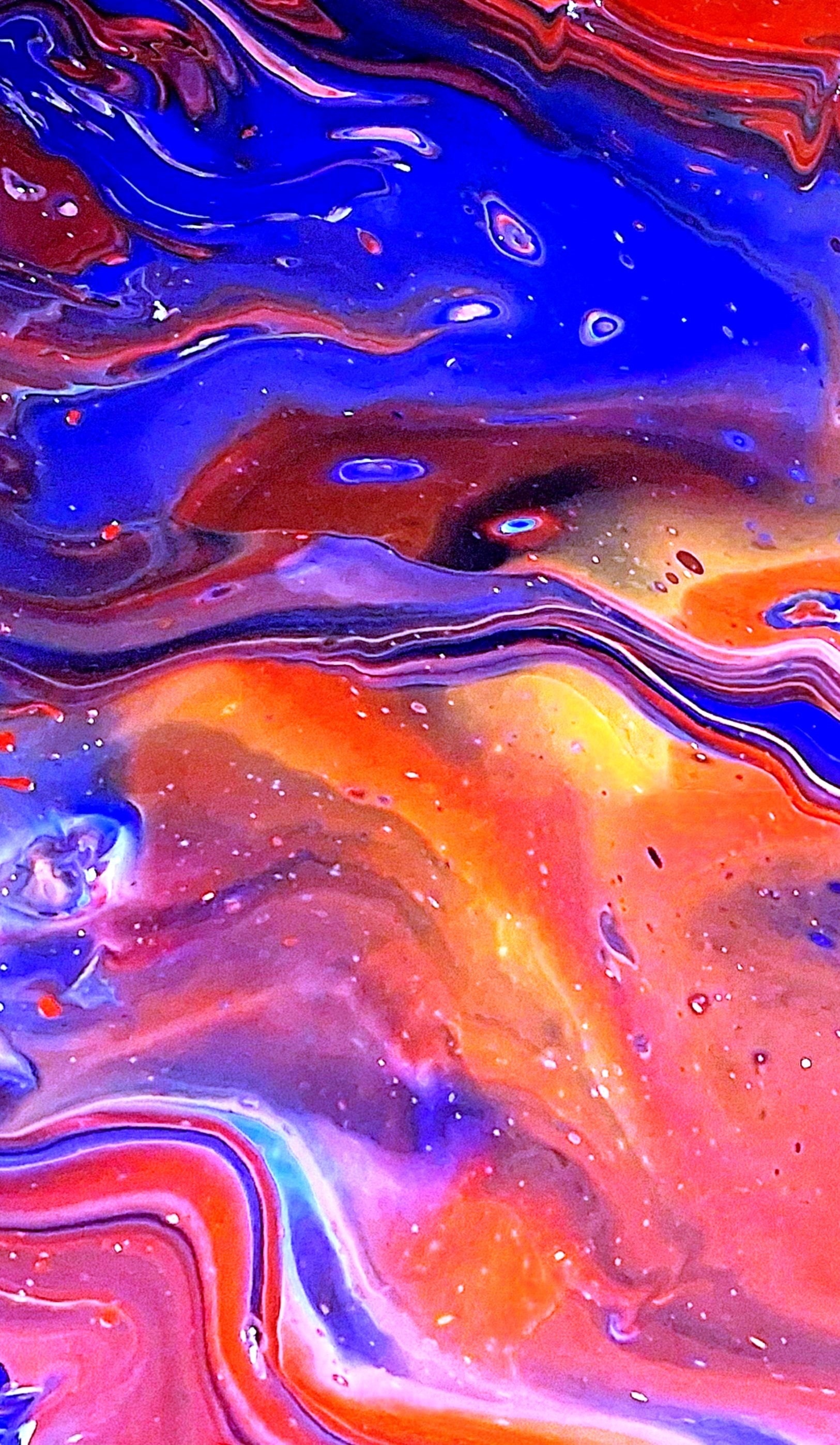 Magenta Monsoon - pour painting by Chris Broussard
